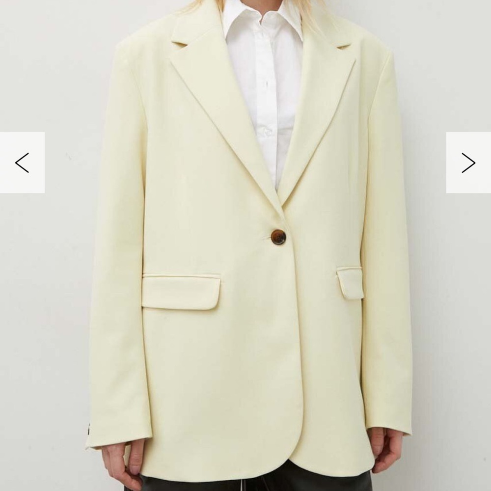 Samsoe Samsoe Haven Single-Breasted Blazer in pale yellow